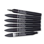 Marqueur Promarker Set 5 Noirs + Blender