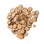 Mini rondelles de bois +/- 70 pcs
