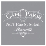 Pochoir motif café de Paris 30 x 30 cm