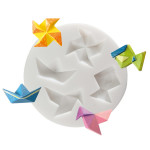 Moule en silicone thème origami - 4 formes - diam. 7 cm