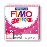 Pâte à modeler polymère Fimo Kids 42 g Pailletée - 206 - Rose pailleté