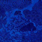 Papier Lokta Imprimé 50 x 75 cm Bleu motif Jungle