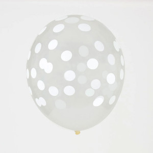 Ballon en latex Confetti blanc 5 pcs