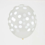 Ballon en latex Confetti blanc 5 pcs